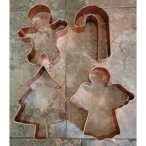 Large Copper Cookie Cutters 6” Holiday Baking Decorating Collector Pieces.